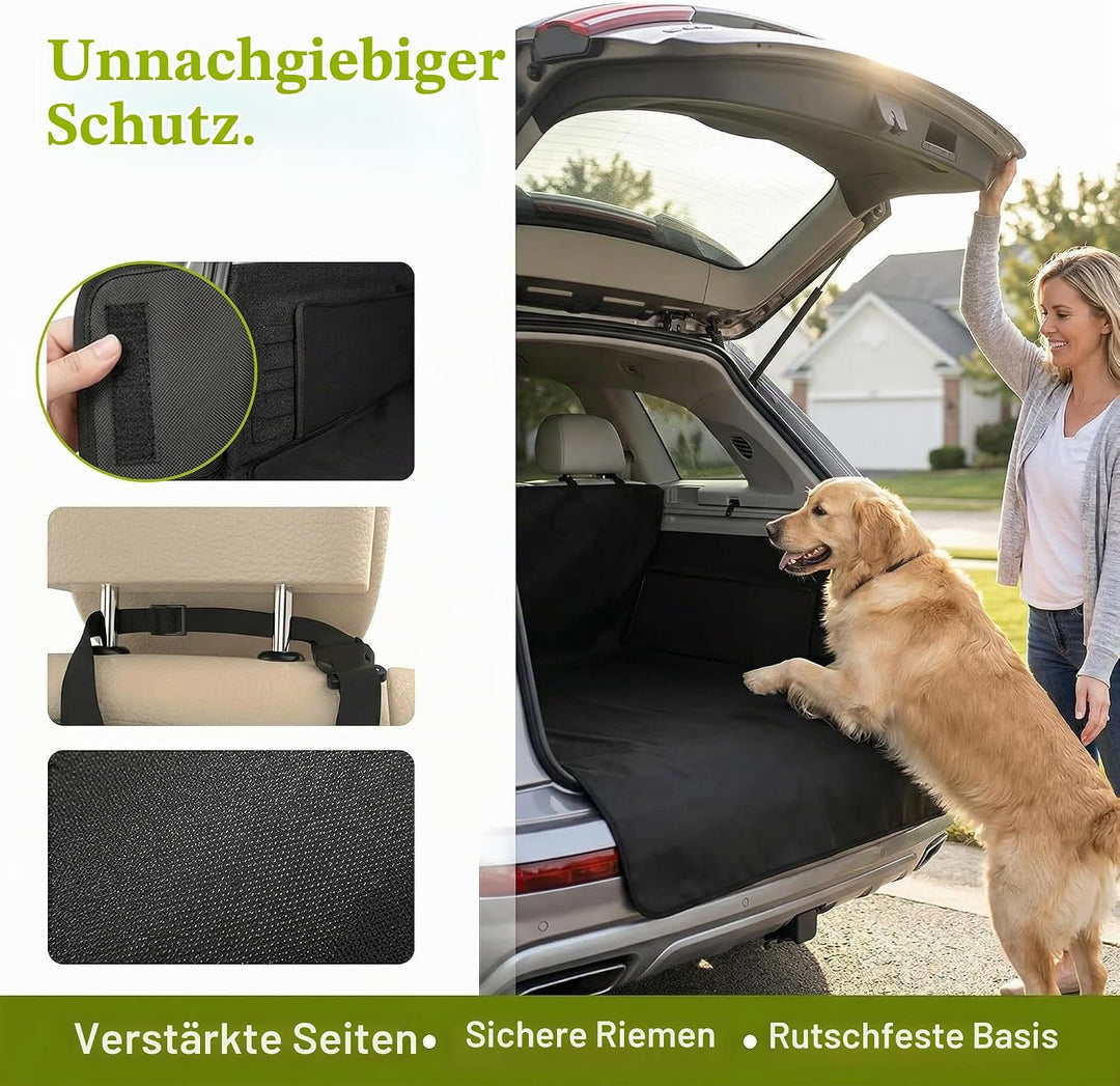 bonamico Kofferraum Schutzmatte - Hundedecke &amp; Antirutschmatte mit Seitenschutz - Auto Kofferraumsch