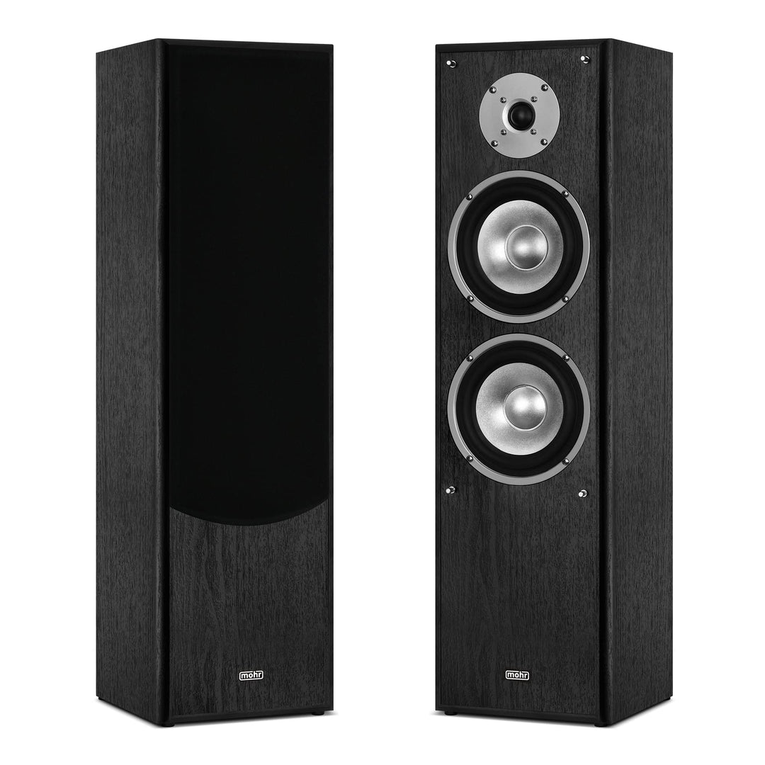 mohr 1 Paar Standlautsprecher SL10 schwarz, Lautsprecherboxen, HiFi Klang zum günstigen Preis, schwa