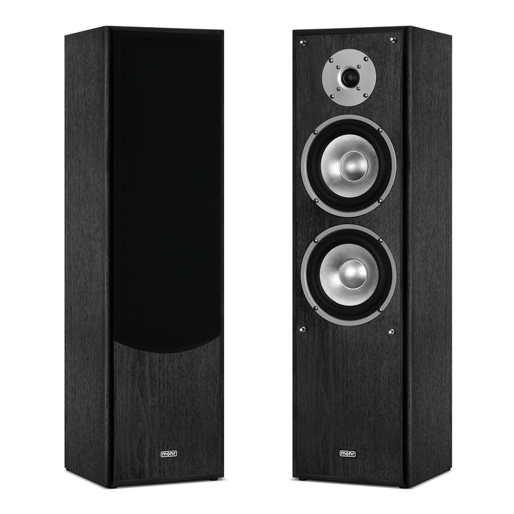 mohr 1 Paar Standlautsprecher SL10 schwarz, Lautsprecherboxen, HiFi Klang zum günstigen Preis, schwa