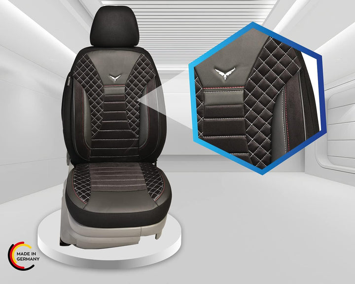 BREMER SITZBEZÜGE Mass Auto Schonbezüge kompatibel mit Mercedes C-Klasse W203 S203 Fahrer & Beifahre