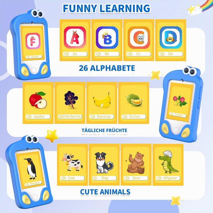 Kinderhandy Spielzeug mit Dual Kamera Kinderkamera 2.8 Inch Touchscreen Lerntelefon Lernspielzeug mi