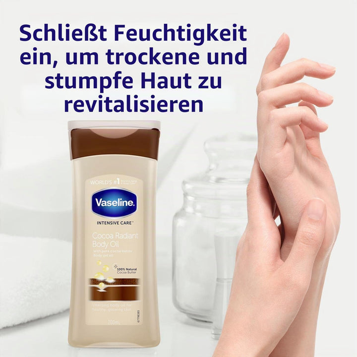 Vaseline Total Moisture Cocoa Radiant Body Gel Oil – 6,8 oz – 2 Stück Vaseline