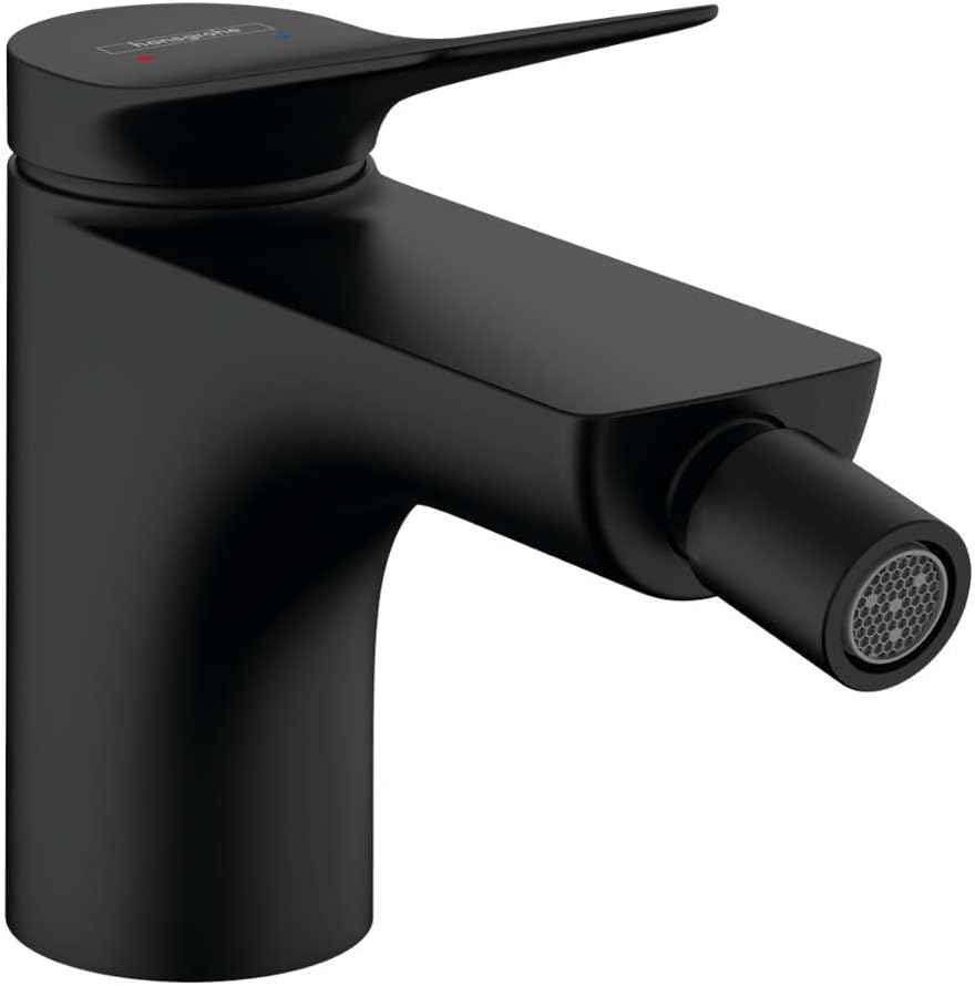 hansgrohe Einhebel-Bidetmischer Vivenis, Bidetarmatur mit Zugstange, Mattschwarz, Mattschwarz
