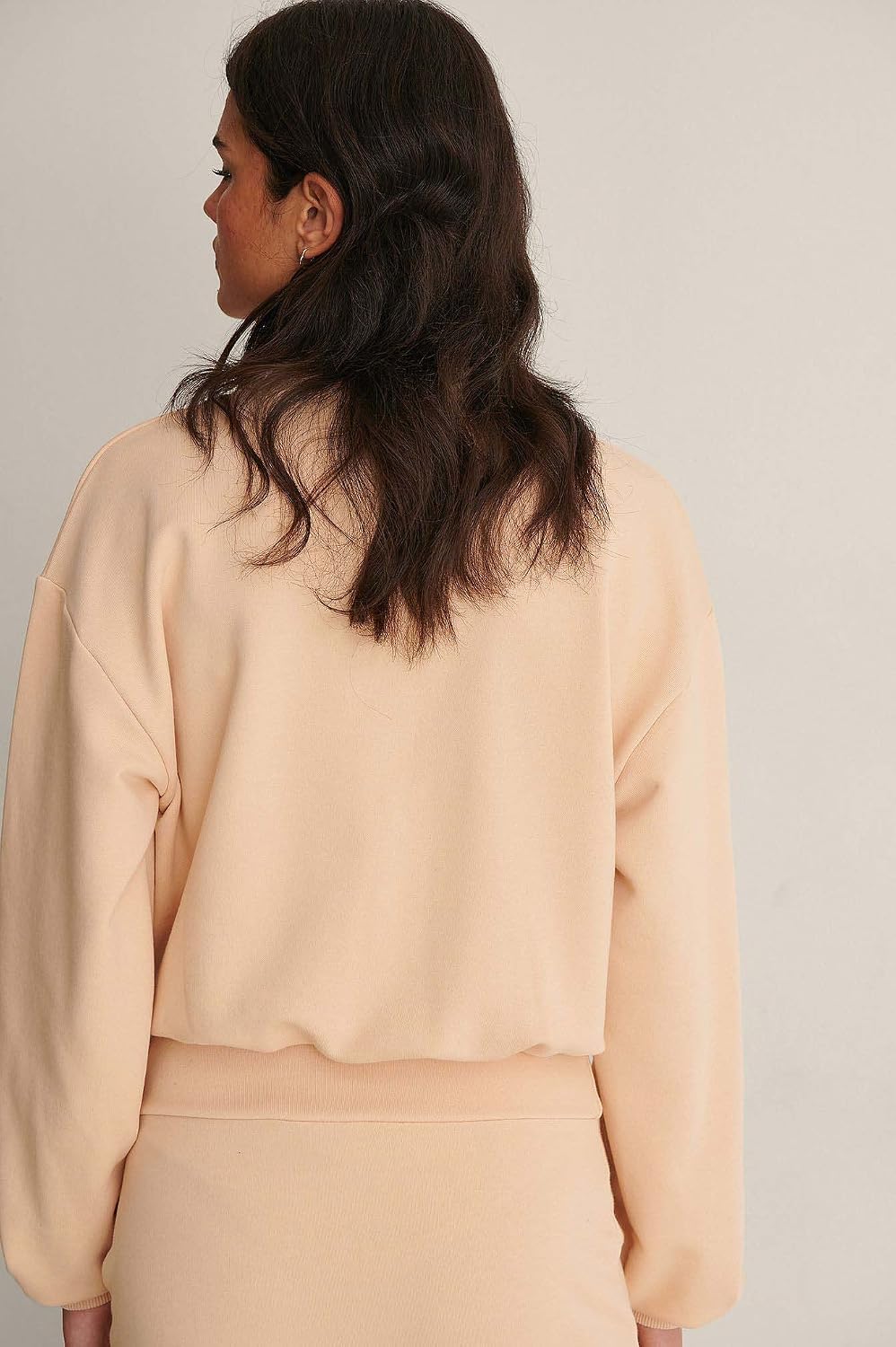 NA-KD Damen Balloon Sleeve Sweater Pullover L Warm Beige, L Warm Beige
