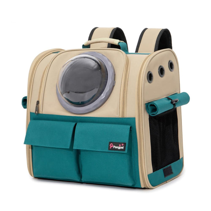 Haustiertasche Rucksack für Katzen Hunde 8kg, Atmungsaktiv Grosser Tiertransportrucksack 3 Eintritt
