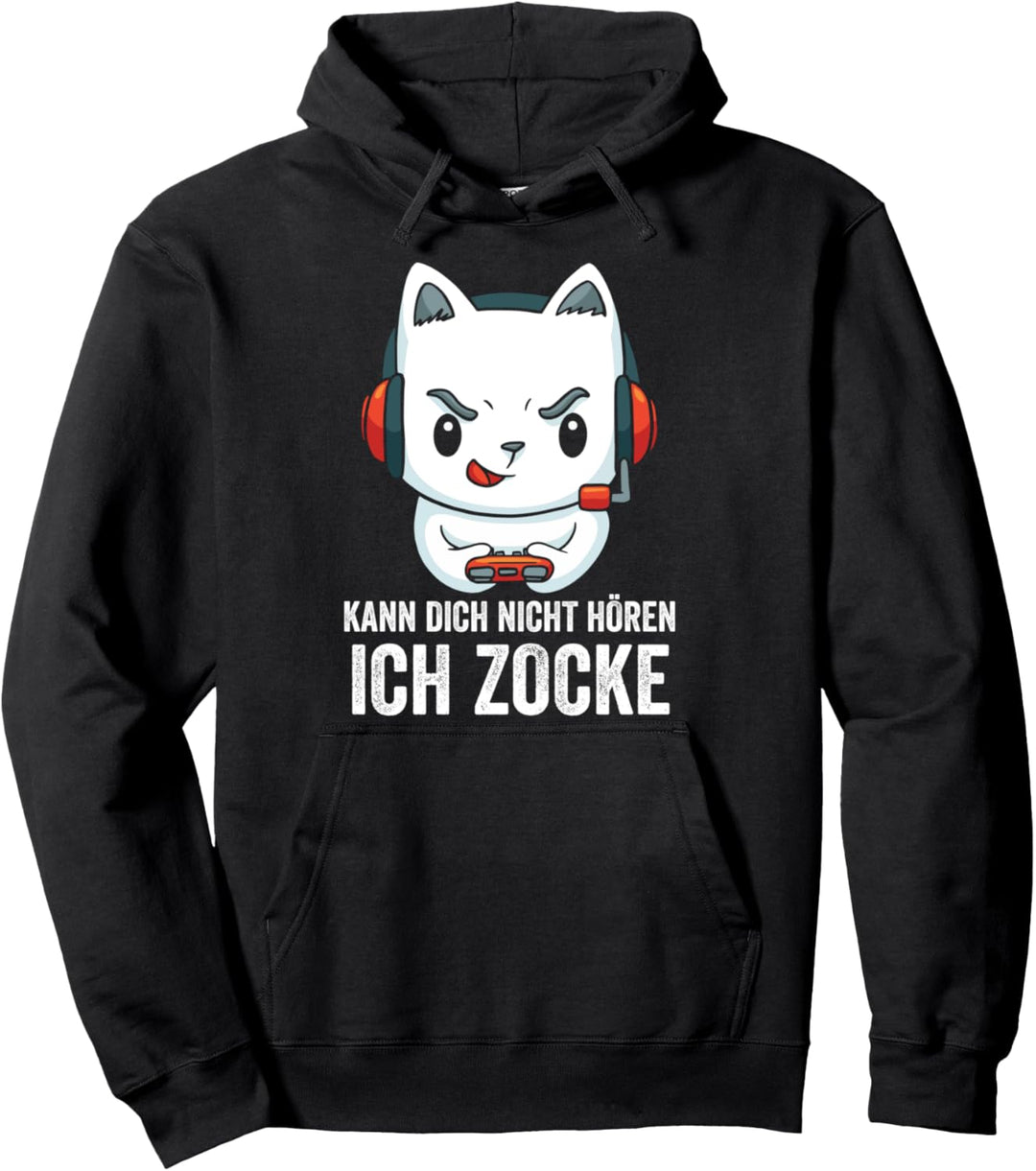 Kann dich nicht hören ich zocke Gaming Katze Pullover Hoodie