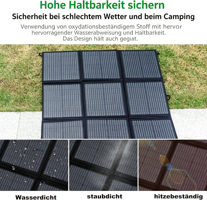 Faltbares Solarpanel 250W Solar-Ladegerät IP67 Wasserdicht und Staubdicht Hohe Ausgangskonversionsef