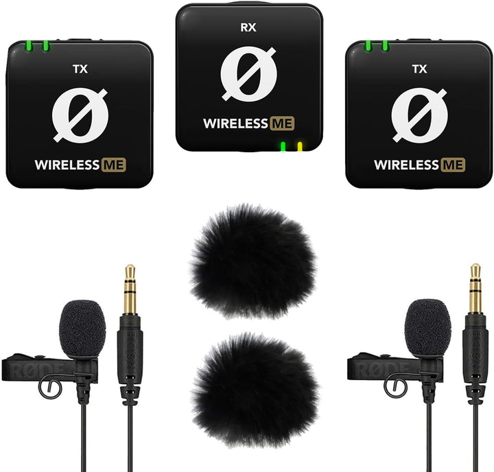 Rode Wireless ME Dual Mikrofon Funksystem + 2X Lavalier GO + 2X keepdrum Fell-Windschutz WIME Dual +