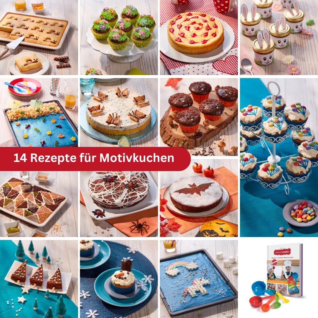 Kinderleichte Becherküche: Kreative Motivkuchen (Band 8): Backset mit 5 farbigen Messbechern, kinder