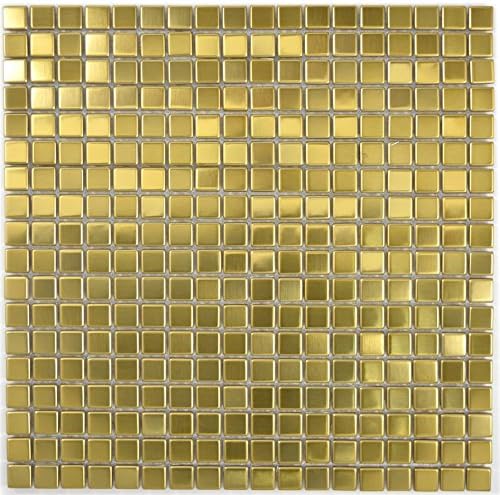 Mosaik Fliese Edelstahl gold Gold Stahl gebürstet für WAND BAD DUSCHE KÜCHE FLIESENSPIEGEL THEKENVER
