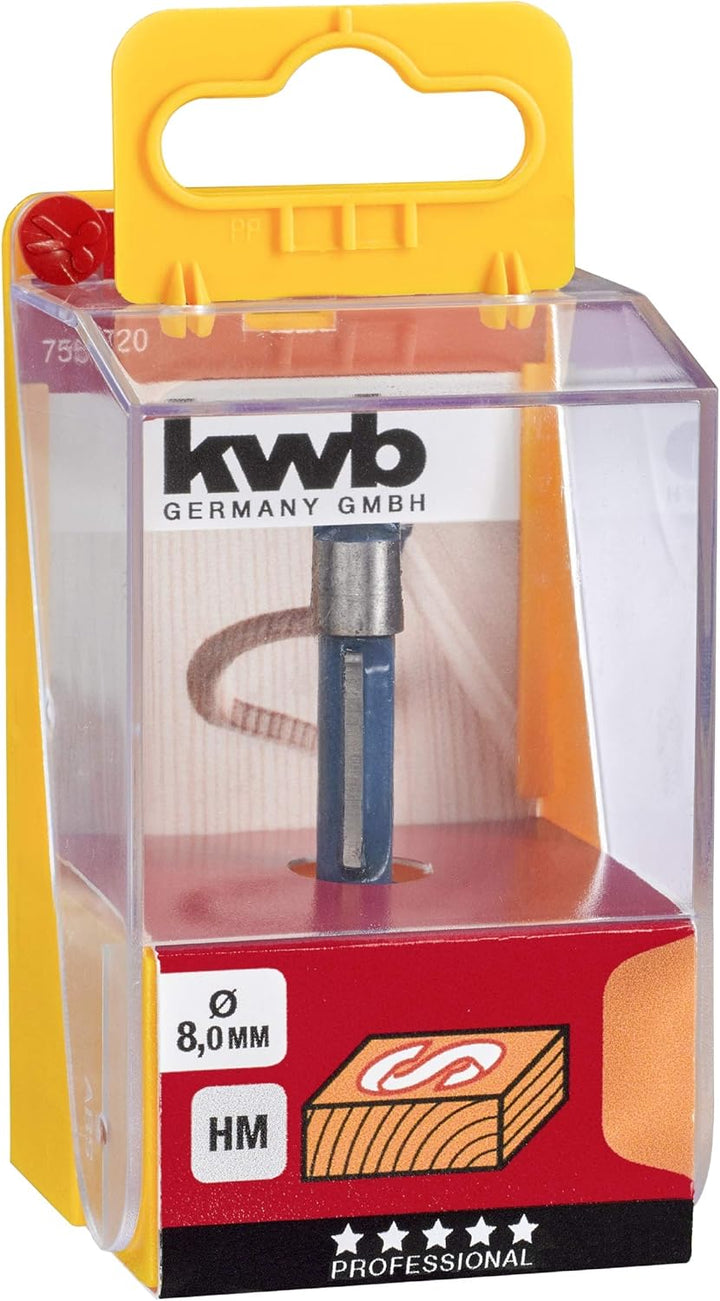 kwb Gravierfräser Ø 8 mm, hartmetallbestückt mit präzisem Spannschaft und optimierter Schneidengeome