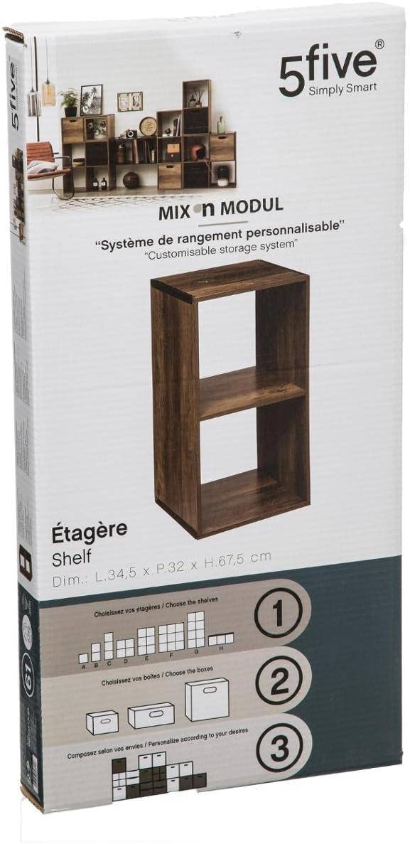 Regal Mix 2 Fächer industriell aus Holz cm holz, cm holz