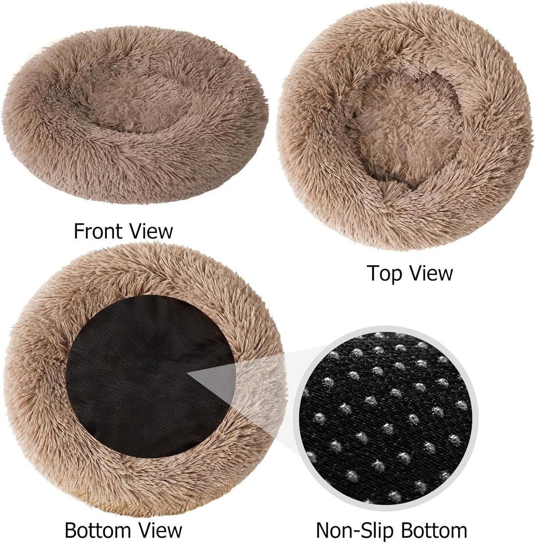PETCUTE Hundebett Katzenbett Flauschige Marshmallow Katzen Bett Waschbar Runde Katzenkörbchen Weiche