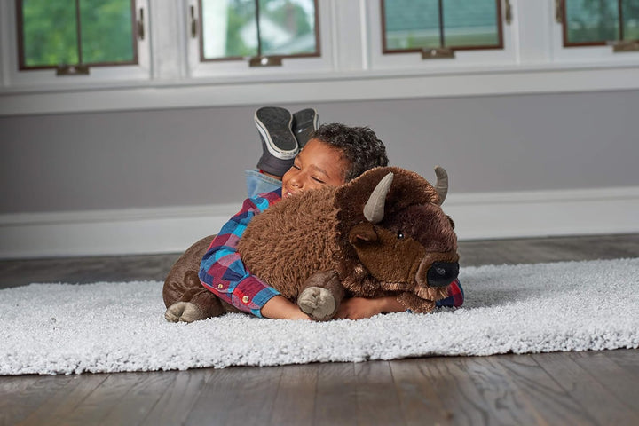 Wild Republic 19307 Jumbo Plüsch Bison Wisent, grosses Kuscheltier, Plüschtier, Cuddlekins, 76 cm, B
