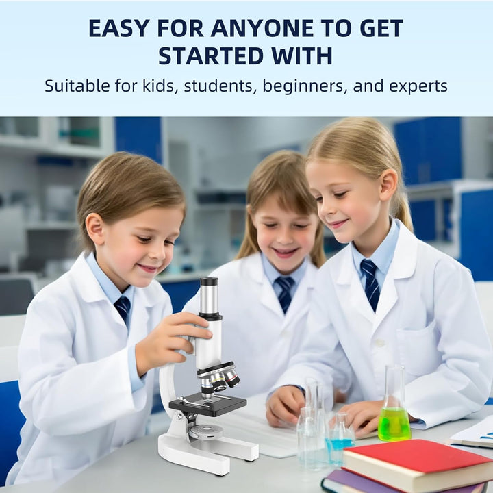 HUTACT Mikroskop für Kinder Erwachsene Anfänger: 40-2000X Compound Biologie Mikroskop mit Slide Kit