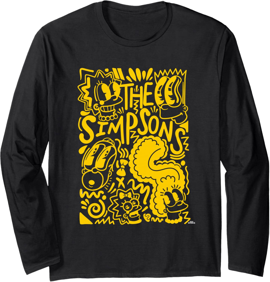 The Simpsons Homer Marge Lisa Bart Maggie Doodle Langarmshirt