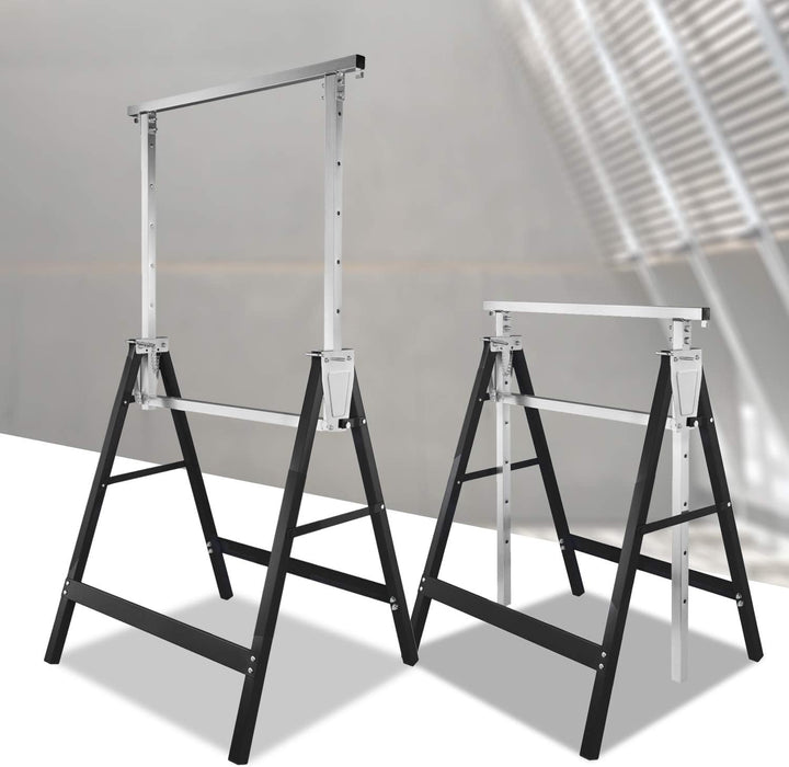 Jopassy Arbeitsbock 2er set,Schwarz Gerüstbock Klappbock 7-fach höhenverstellbar, max. 200kg Belastb