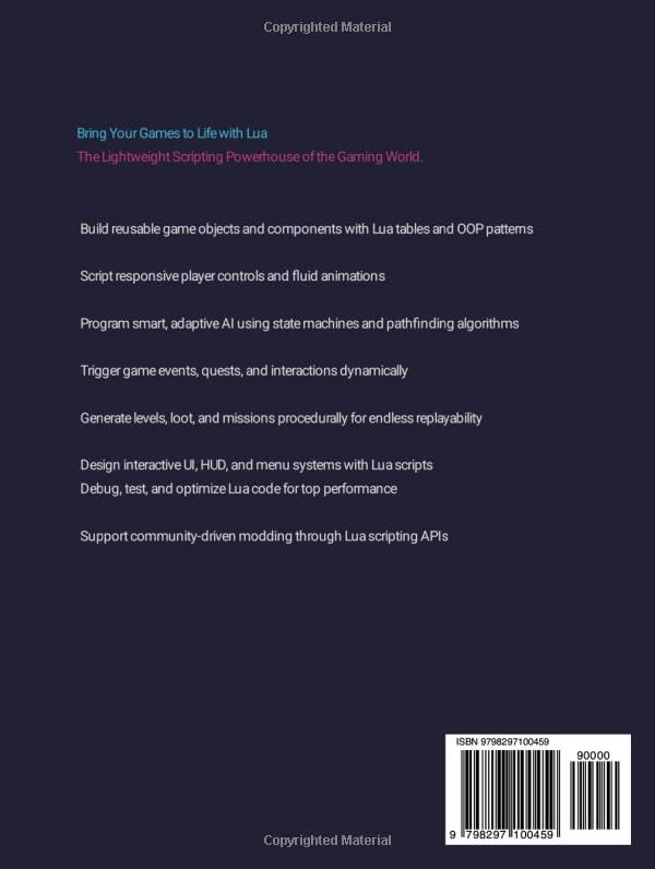Lua for Game Development: Create Game Scripts, Al Behavior, and Dynamic Gameplay with Lua, Taschenbu