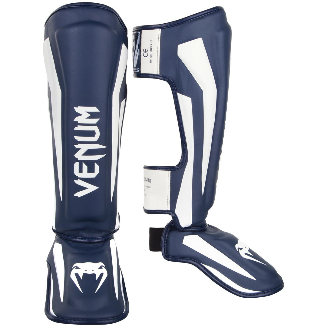 Venum Elite Boxen Schienbeinschutz M Weiss/Marineblau, M Weiss/Marineblau