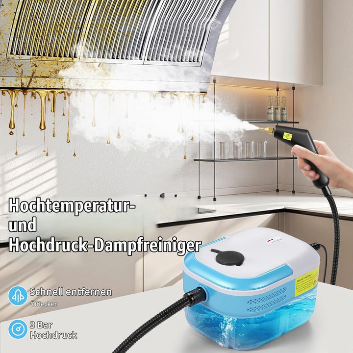 Hochdruck Dampfreiniger Handgerät 2200W, 1,2L Wassertank, 15s Schnellaufheizung, Tragbarer Dampfrein