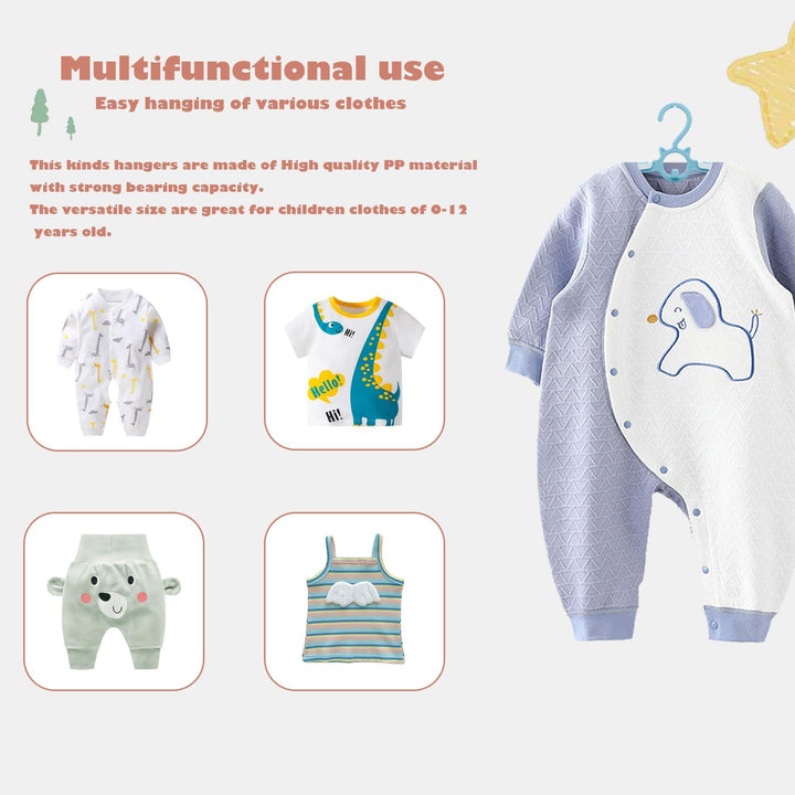 JSF20pcs Mitwachsende kleiderbügel Kinder, 28cm-38cm Einstellbar Kleiderbügel HakenStapelbare Babykl