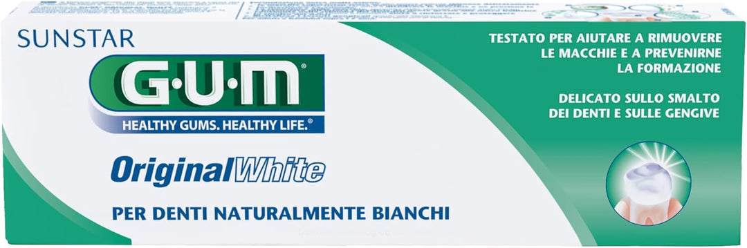 GUM Original White Zahnpasta | stellt das ursprüngliche Weiss der Zähne ohne schädliche Inhaltsstoff