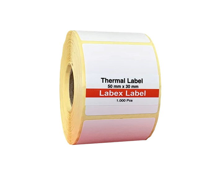Thermo Etiketten 50x30 mm | Barcode etikett, adressetiketten - Thermo etiketten auf rolle; 1.000 stü
