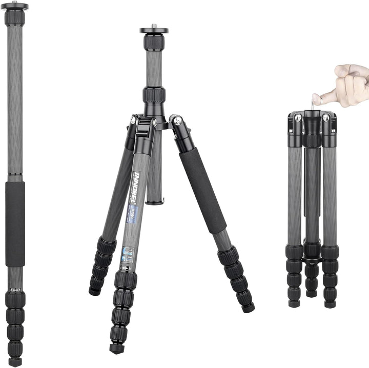 INNOREL RT55C Tragbares Karbonfaser-Stativ für DSLR-Kamera, Video, maximale Höhe 150 cm, maximale Be