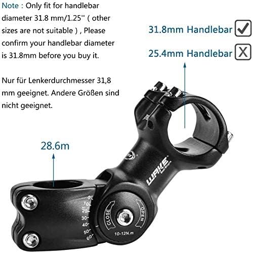 BESNIN MTB Vorbau 0-60° 31.8mm Fahrrad Vorbau verstellbar MTB 90mm/110mm/120mm/130mm Mountainbike Le