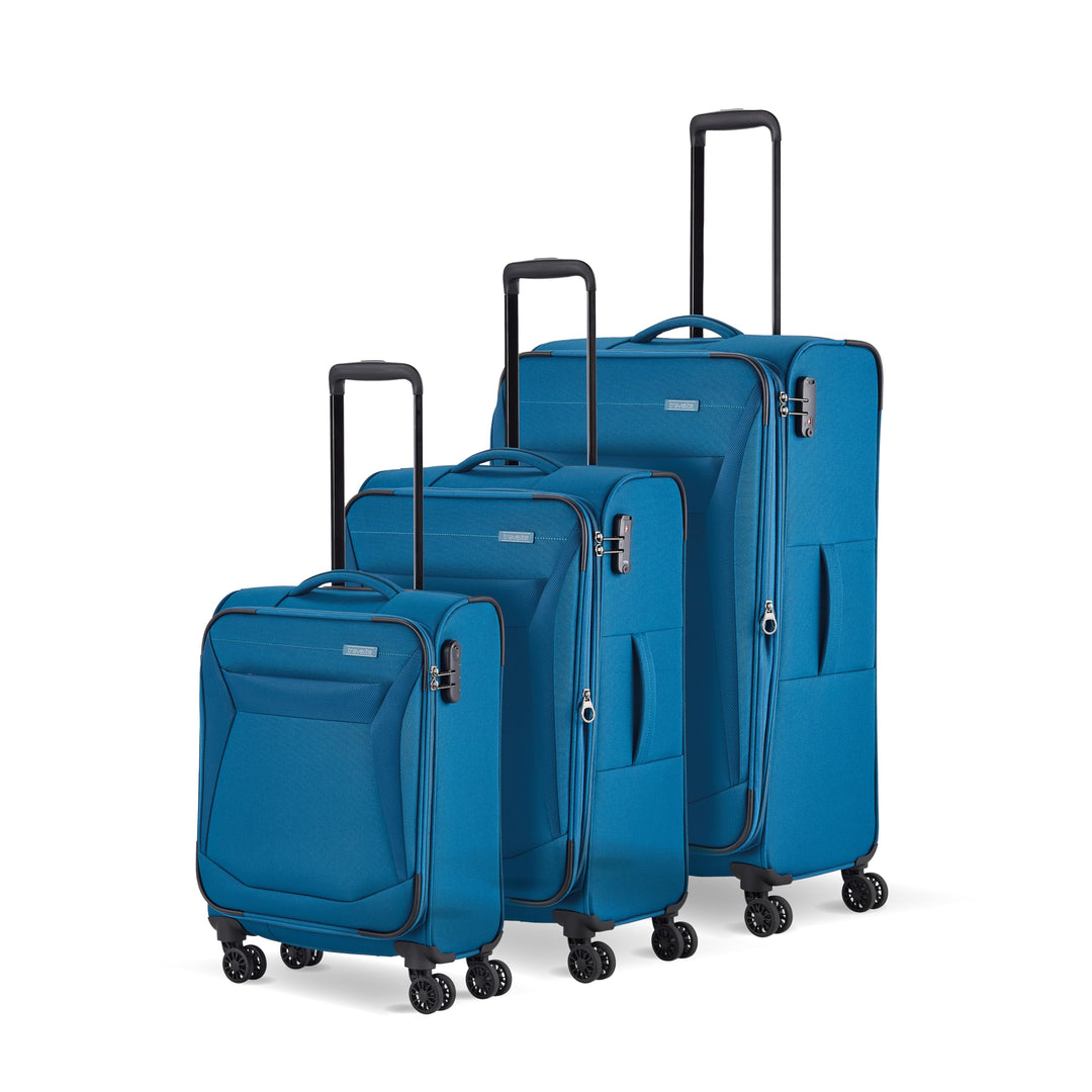 travelite 4-Rad Koffer Set Weichschale, Grössen L/M/S, Serie CHIOS Trolley Set in zeitloser Optik, H
