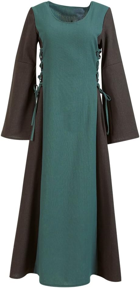KarnevalsTeufel Mittelalter Maid Damen-Kostüm Mittelalter-Kleid Damen-Outfit grün lang, M