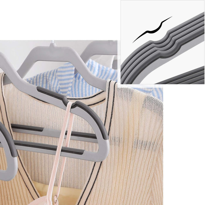 SONGMICS Kleiderbügel, 20 Stück Anzugbügel, flache Bügel mit 360° Drehhaken, doppelter Anti-Rutsch-S