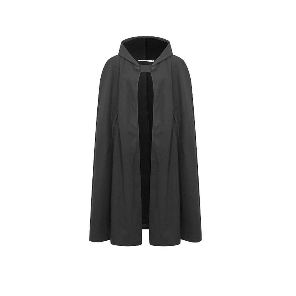 JLTPH Damen Herbst Winter Maxi Lose Umhang mit Kapuze Mantel Poncho Kap Strickpulli Longstrickjacke