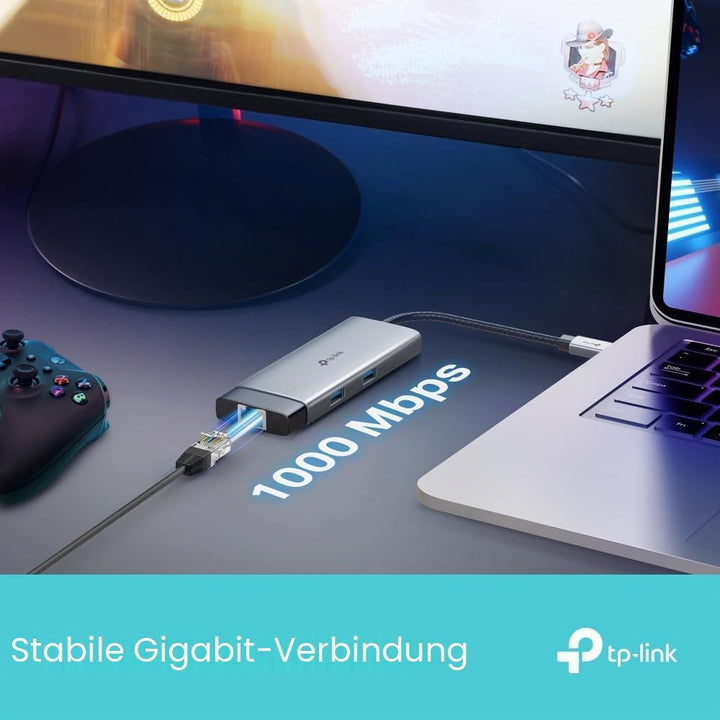 TP-Link UH6120C USB C Hub PD100W, 4K 60Hz HDMI, 1× USB C 5Gbps, 2× USB A 5Gbps, Gigabit Ethernet, ko