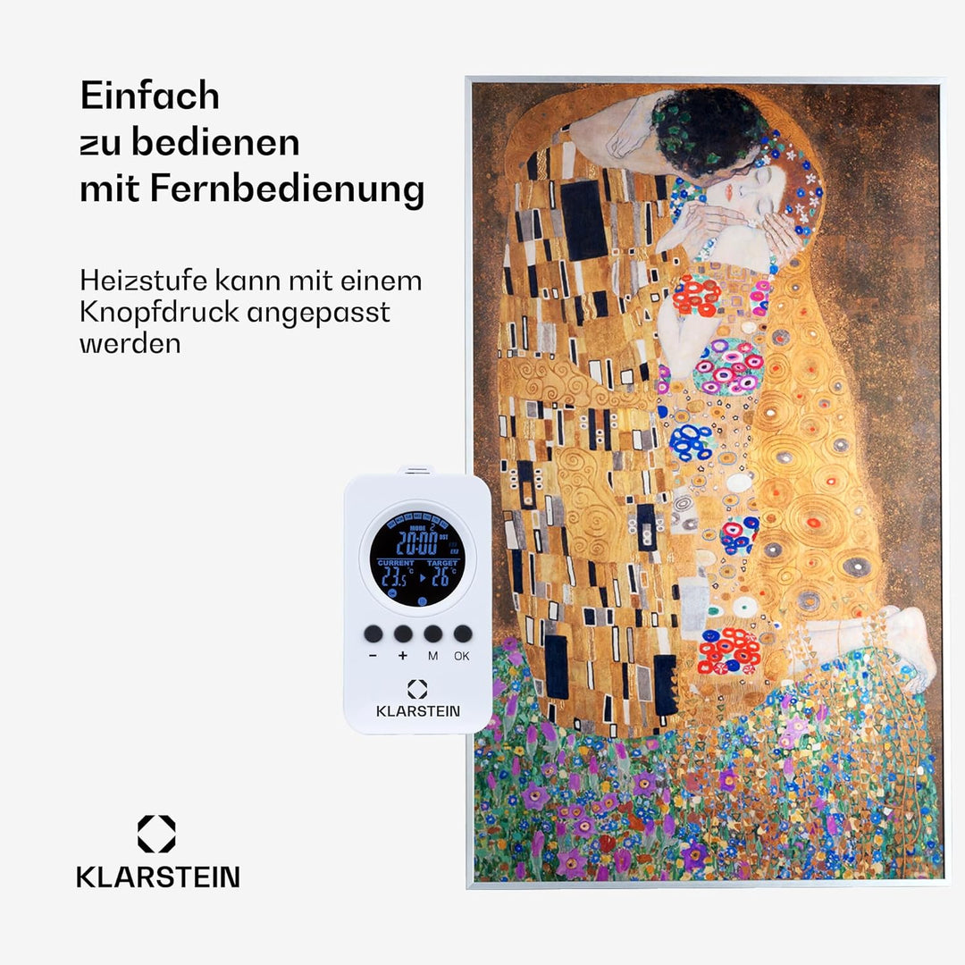 Klarstein Infrarotheizung mit Thermostat, 600W Elektroheizung, Bild-Infrarotheizung zur Wandmontage,