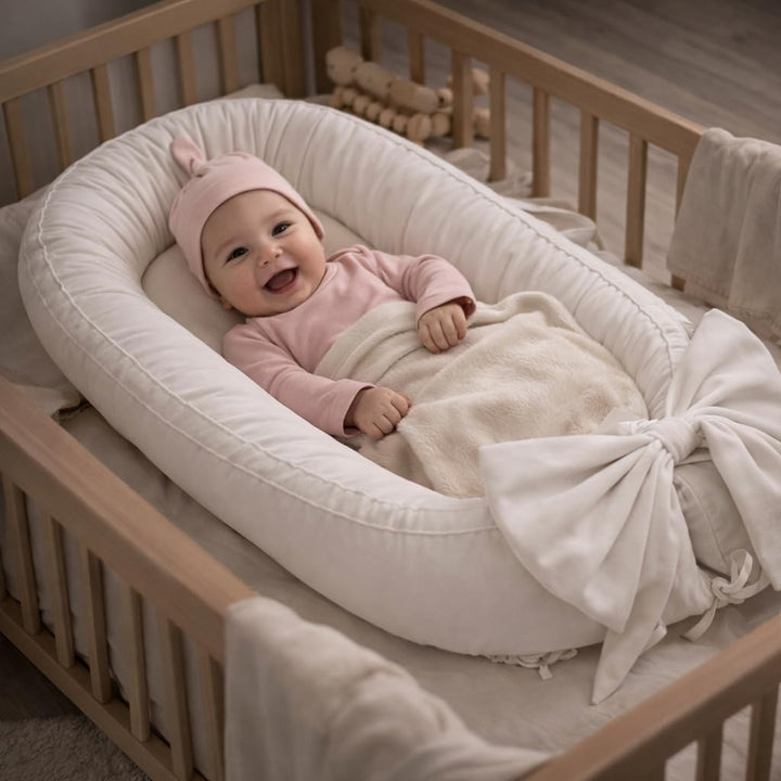 EAQ Babynest Nestchen Baby Weiches Atmungsaktives Babybett für Neugeborene Geschenk Baby Erstausstat
