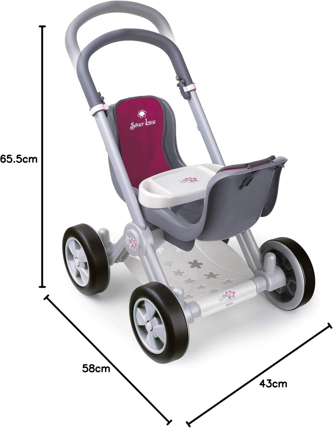 Silver Line- Kinderwagen für Zwillinge Puppen, Rot farbe (Famosa 800008883)