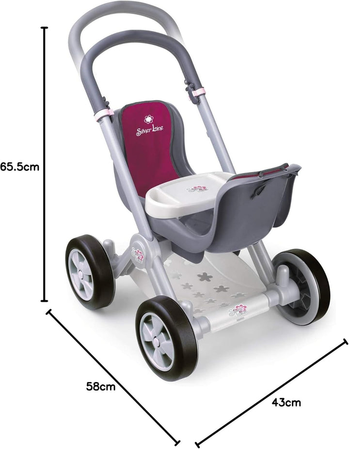 Silver Line- Kinderwagen für Zwillinge Puppen, Rot farbe (Famosa 800008883)