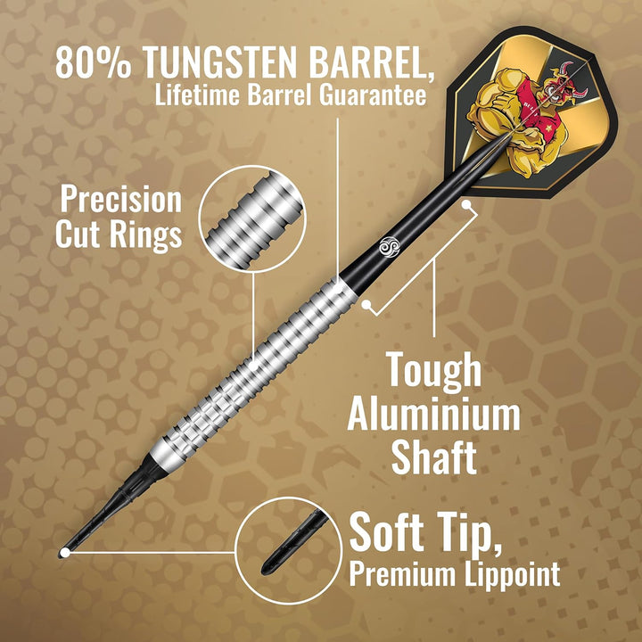 Shot Soft Darts Michael Smith Bully Boy Precision 80% Tungsten Softtip Darts Softdart Hochwertige Tu