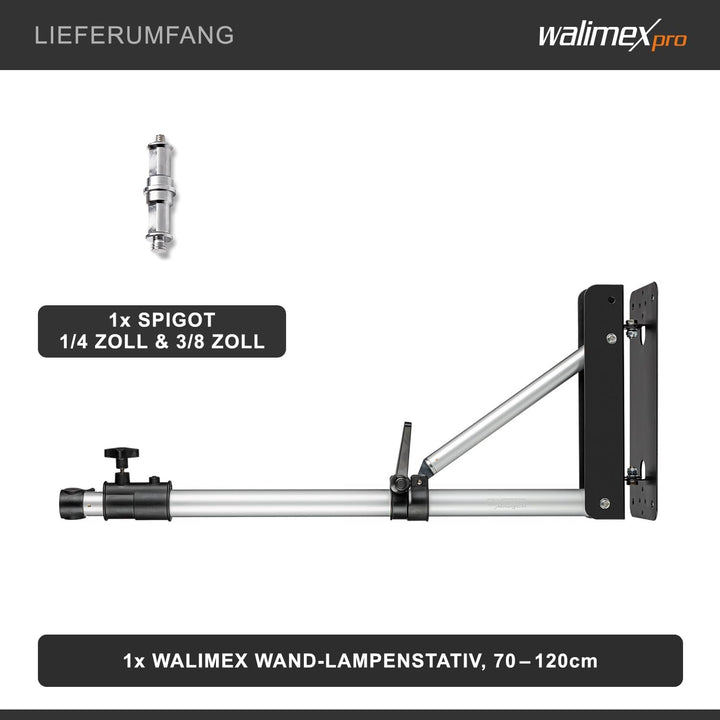 Walimex Wand-Lampenstativ (70-120 cm) Single, Single