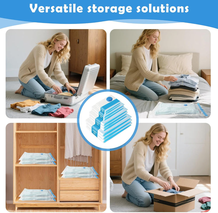 Vakuumbeutel für Kleidung mit Elektrischer Pumpe, 10 PCS（3XL+3L+2M+2S) Vakuumbeutel für Bettdecken,