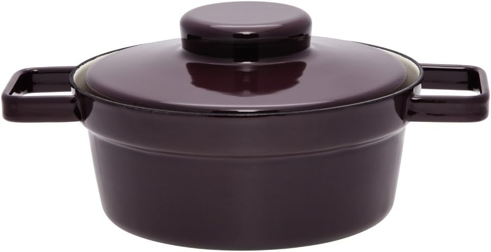 Riess, 2111-201, Kasserolle mit Deckel, Durchmesser 20 cm, Inhalt 1.2 Liter, DARK AUBERGINE, AROMAPO
