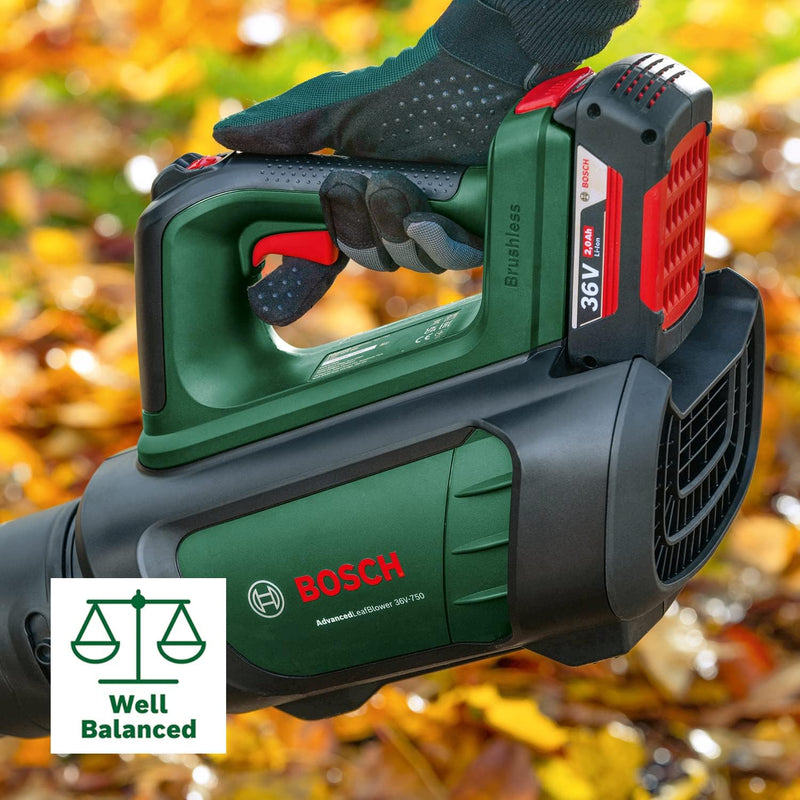 Bosch Akku-Laubbläser AdvancedLeafBlower 36V-750 (1x Akku 2,0 Ah, 36 Volt System, Bürstenloser Motor