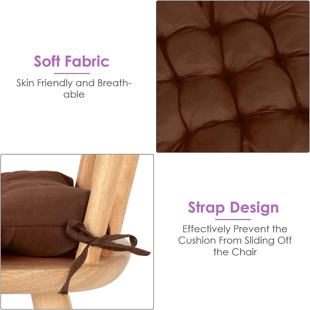 Trintion 8er Set Sitzkissen mit Bindebändern – Bequeme 40x40 cm Stuhlauflage Gartenstuhl, Esszimmers