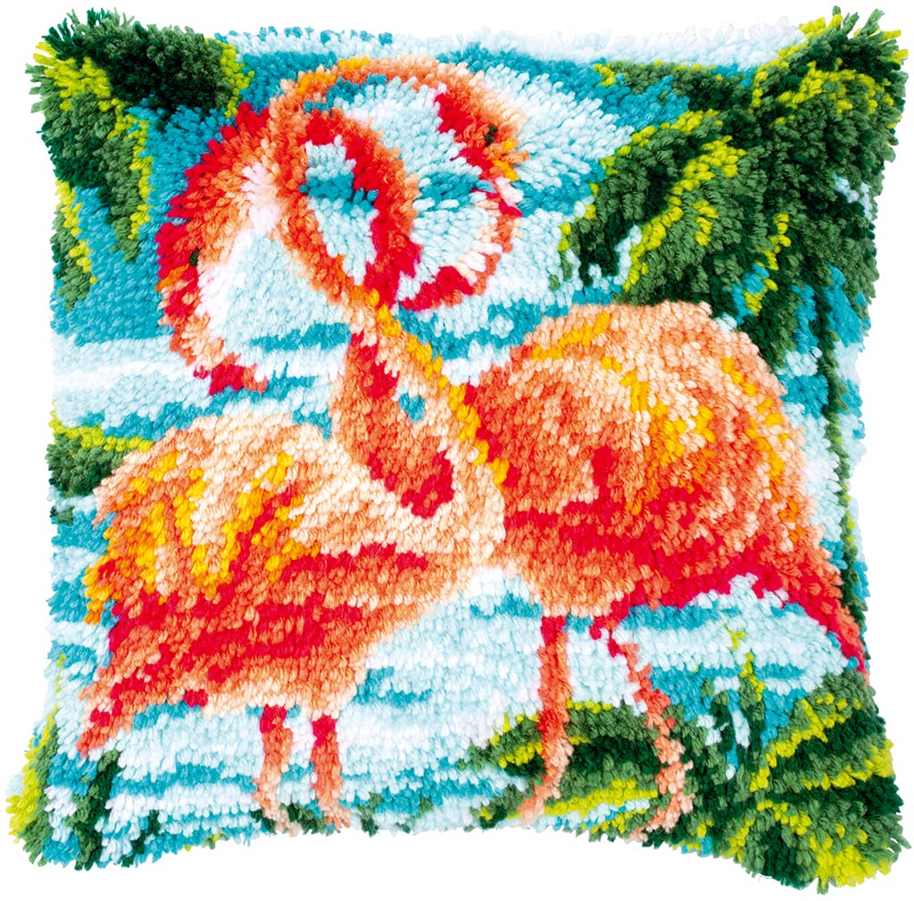 Vervaco PN-0186006 Knüpfkissen Set vorgezeichnet, Baumwolle, mehrfarbig, 40x40cm
