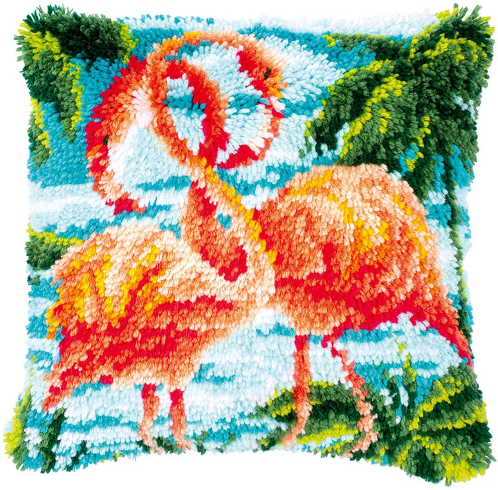 Vervaco PN-0186006 Knüpfkissen Set vorgezeichnet, Baumwolle, mehrfarbig, 40x40cm