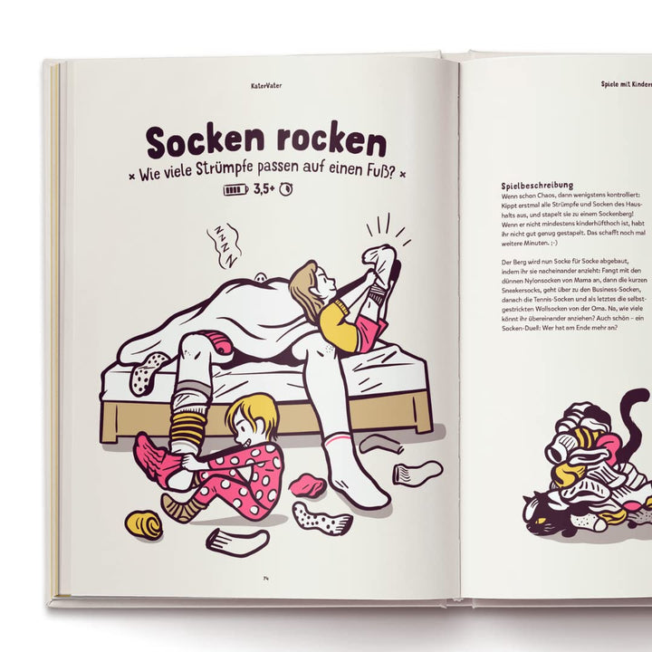Kater Vater: 40 Papa-Kind-Spiele im Liegen – Für übermüdete Papas und hellwache Kinder., Geschenkart