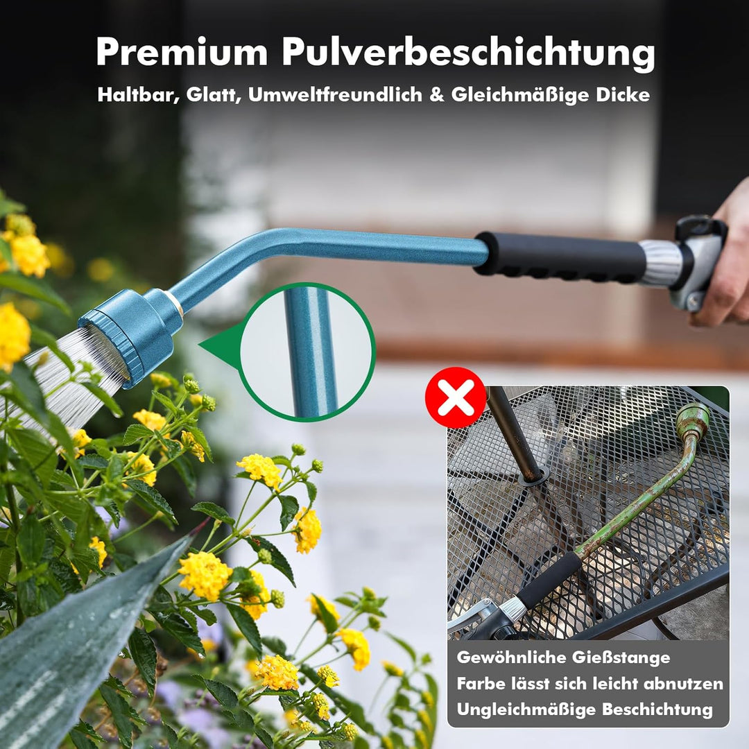 RESTMO Langer Giessstab, 61cm langer Gartenbrause mit voller, sanfter Dusche und Durchflusskontrolle