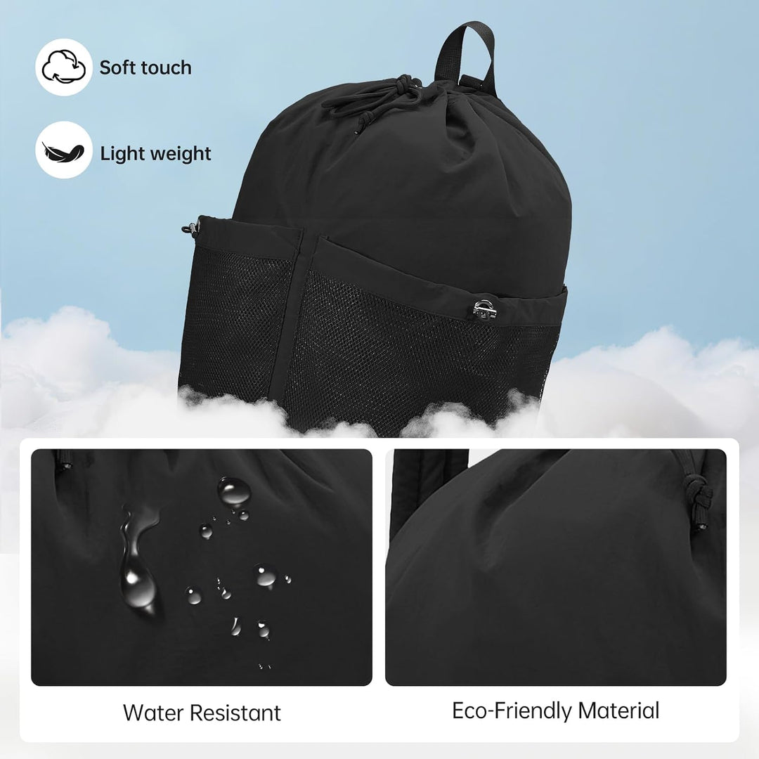 Gross Turnbeutel Kordelzug, Wasserdicht Nylon Sportbeutel Gym Bag, Sportrucksack Mit Innentasche/Aus