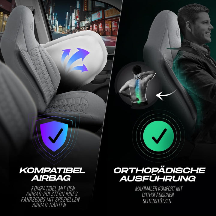 Wohnmobil Sitzbezüge kompatibel mit FIAT Ducato, Citroën Jumper, Peugeot Boxer - Schonbezüge Set aus